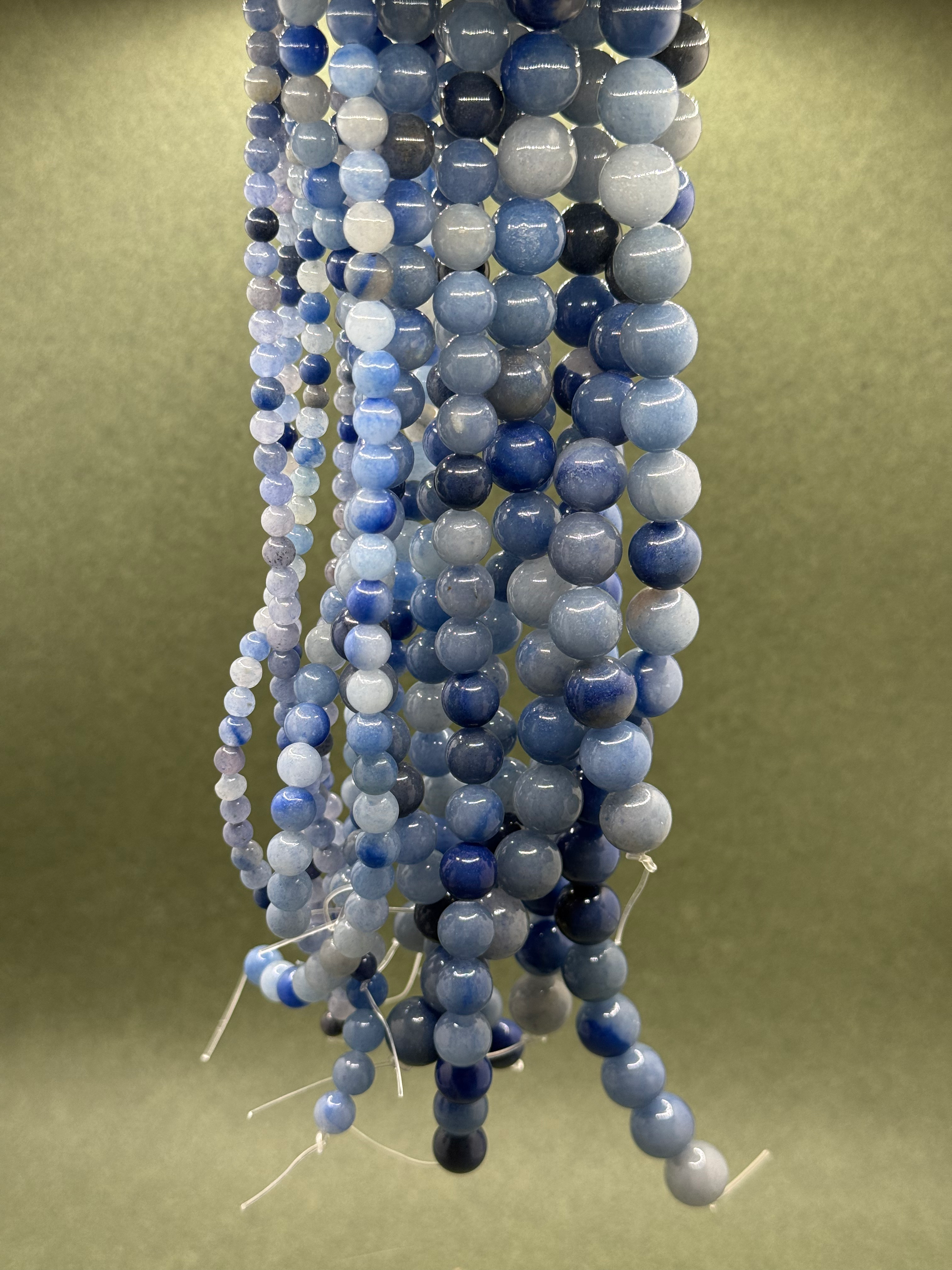 Aventurine Bleu - Fil de perles rondes