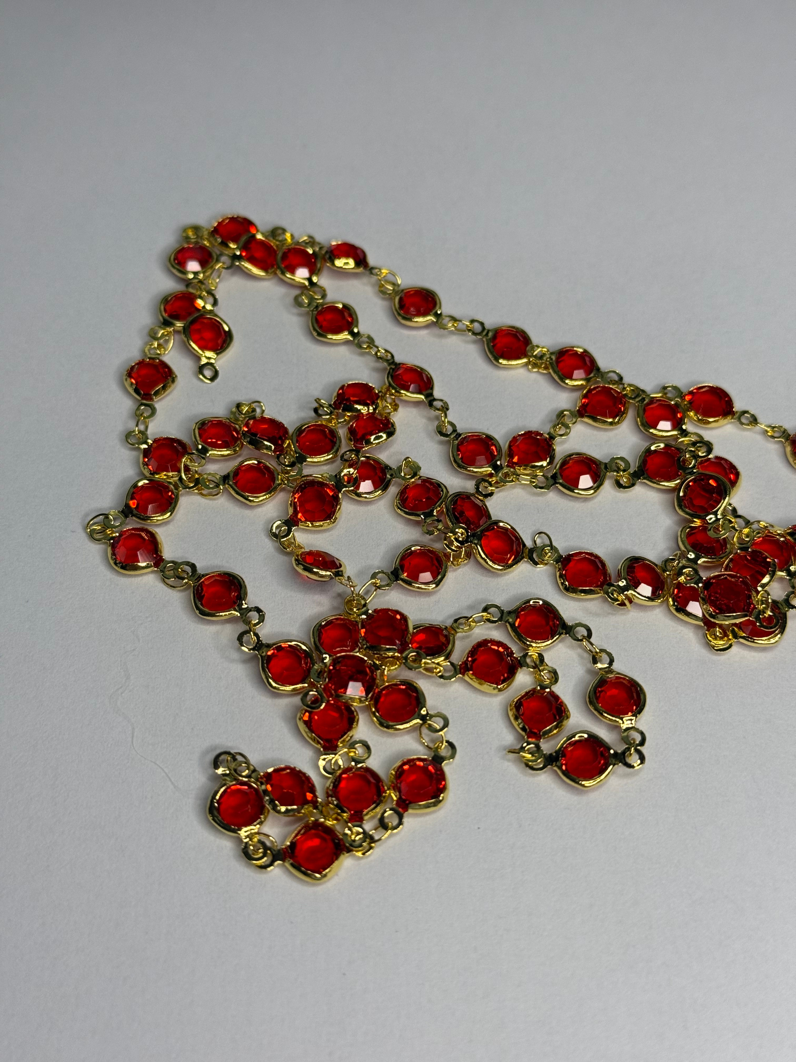 Chaine - Doré - Rouge - 1m
