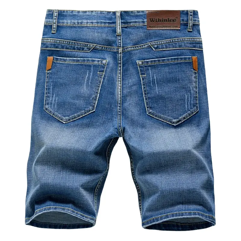 Shorts jeans masculinos slim estilo clássico, modelo 6
