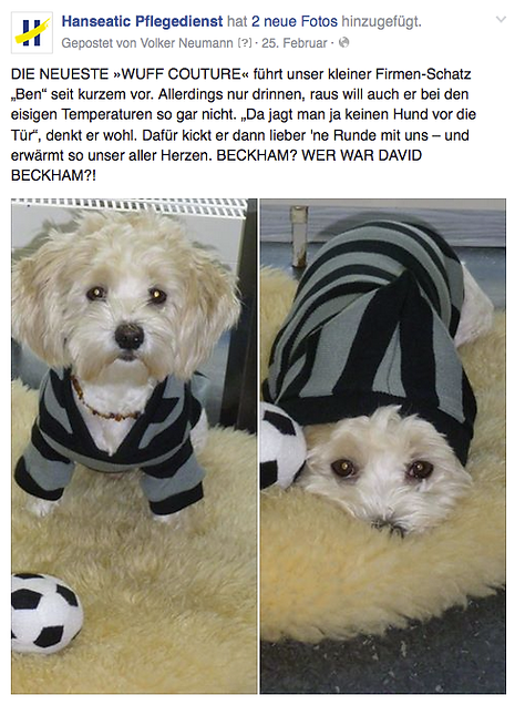 Freier Top Texter Facebook Fanpage Post HANSEATIC PFLEGEDIENST