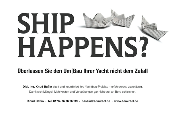 Freier Top Texter Print-Anzeige ADMIRACL SCHIFFSDESIGNER KNUD BASSIN