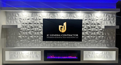 Mueble para TV en Drywall con Chimenea Electrica