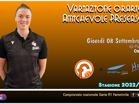 Variazione orario gara preseason