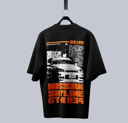 GTR R34 Oversize Tshirt | Themetsco