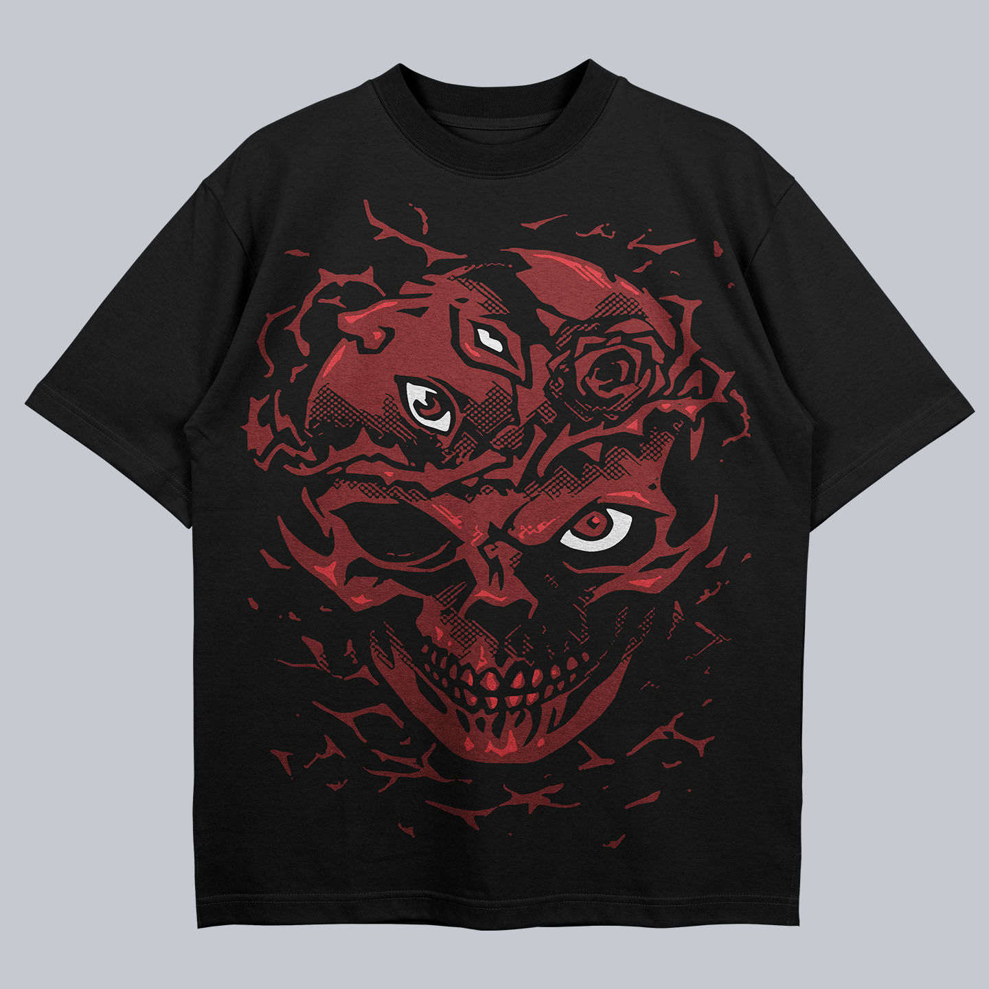 Skull Knight Premium Print Oversize Tshirt