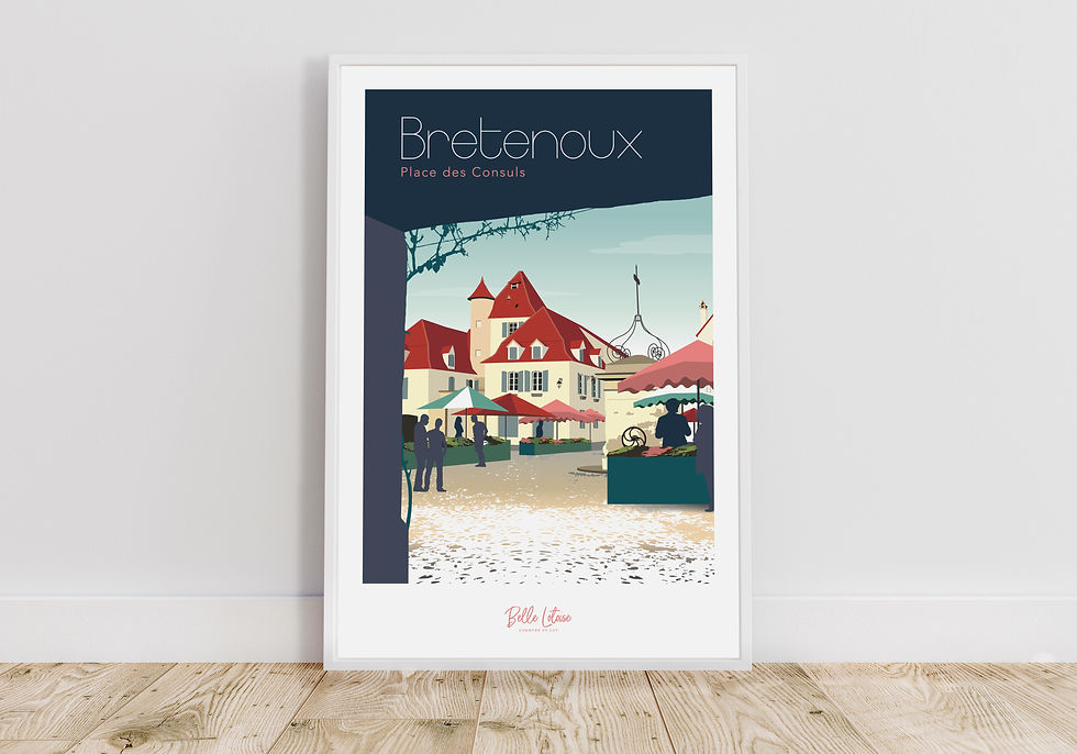 Affiche Belle Lotoise Bretenoux "Place des Consuls"