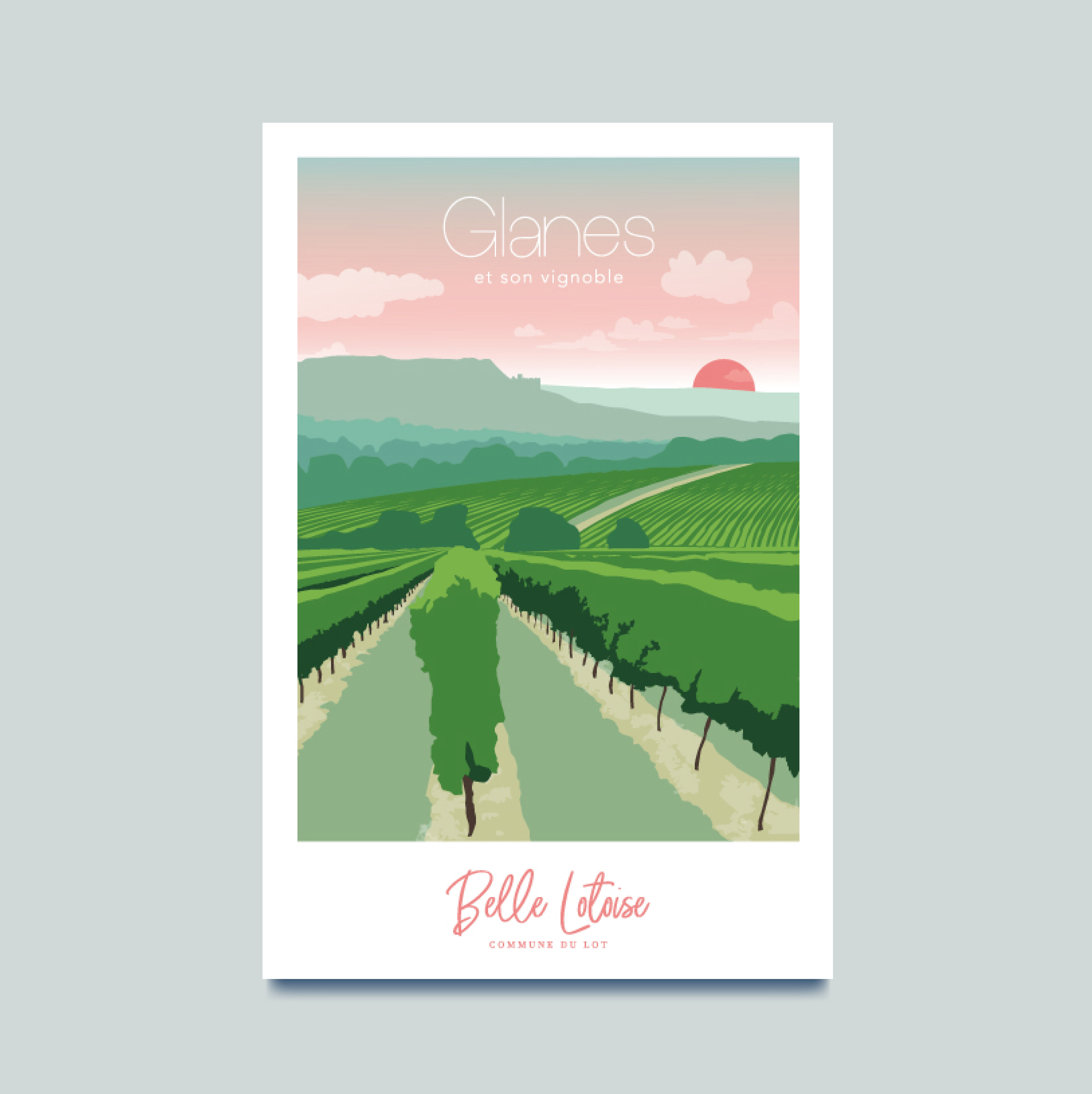 Carte postale Belle Lotoise "Glanes et son vignoble"
