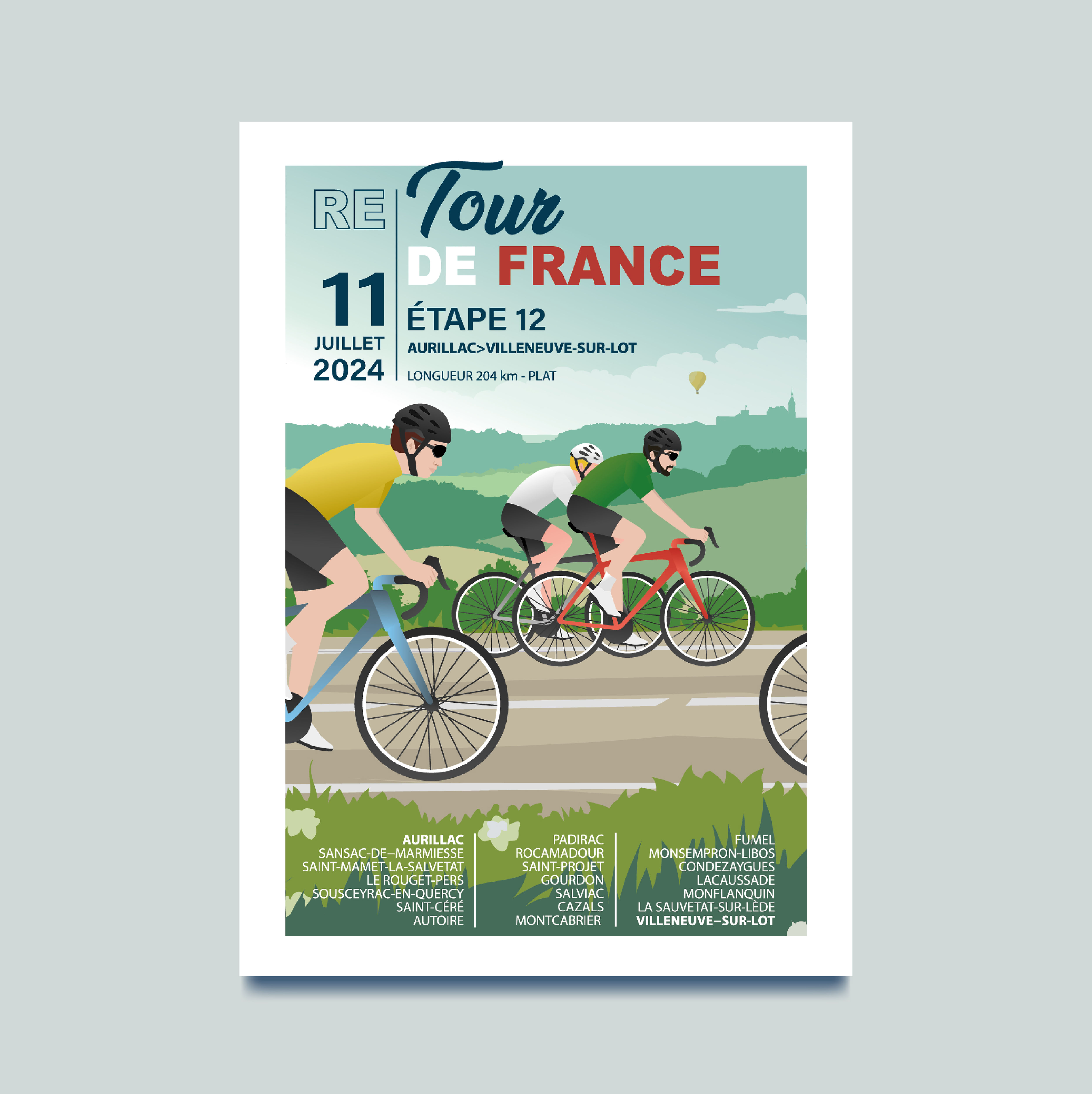 Carte postale Belle Lotoise "Tour de France"