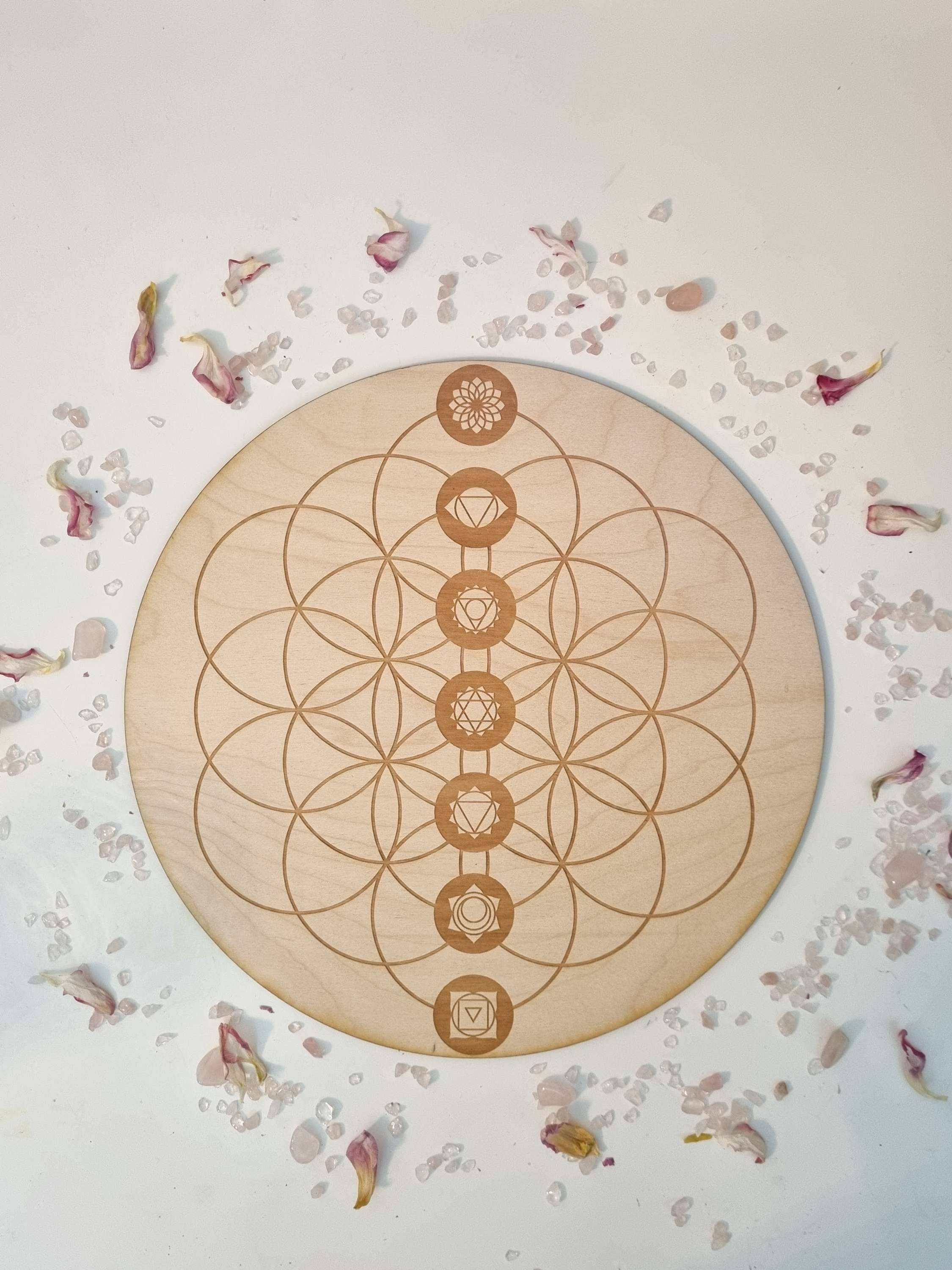 Kristallnätsplatta - Chakra/Livets Blomma