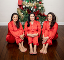 indian family celebrate christmas in their pajamas red