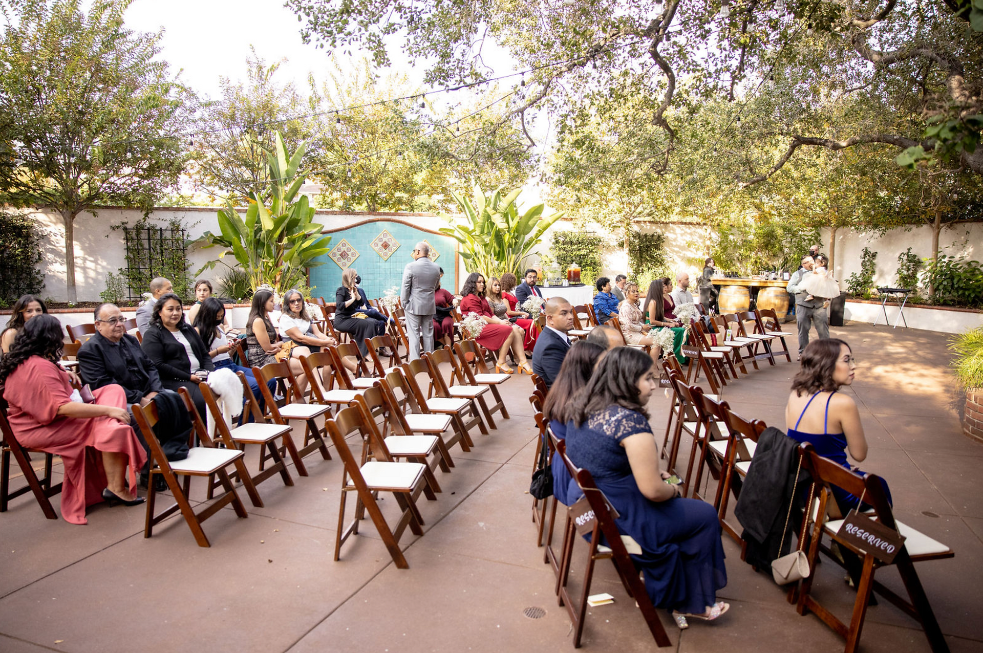 Outdoor wedding ceremony at The Thursday Club
