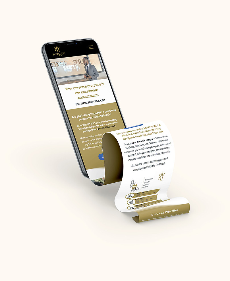 iPhone mobile web design mockup