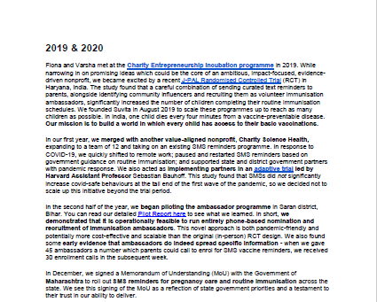 Our key milestones 2019-2021