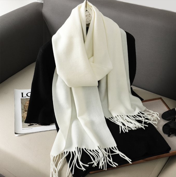 Thumbnail: 62Color Solid Women Winter Scarf Warm Thicken Cashmere Shawl Outdoor Fashion