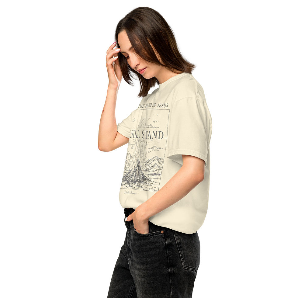 Thumbnail: By The Blood of Jesus, Thick Vintage Tee - 1717 Comfort Colors