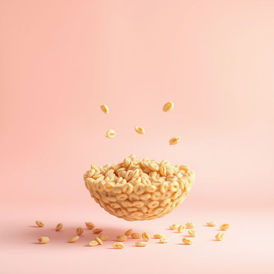 landscape image of small cereal floating on a pastel background.jpg