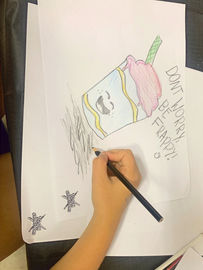Kawaii food drawing created by a child at a Toon creations school holiday workshop.