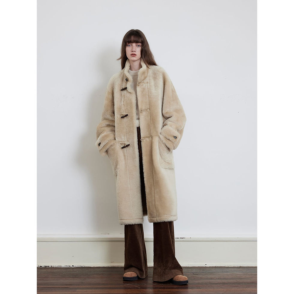 Thumbnail: Dreamer Stand Collar Casual Imported Merino Long Sheepskin Jacket