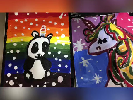 Acrylic Art by 6 years old, colors of creativity!!