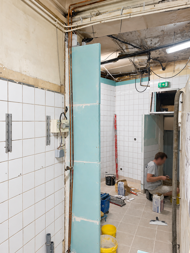 Chantier de rénovation intérieure du restaurant Caves Petrissans à Paris