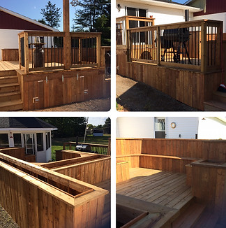 Pressure Treated Deck, Built In Flower Boxes