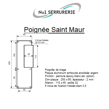 Miniature : Poignée de Tirage Saint Maur Alu