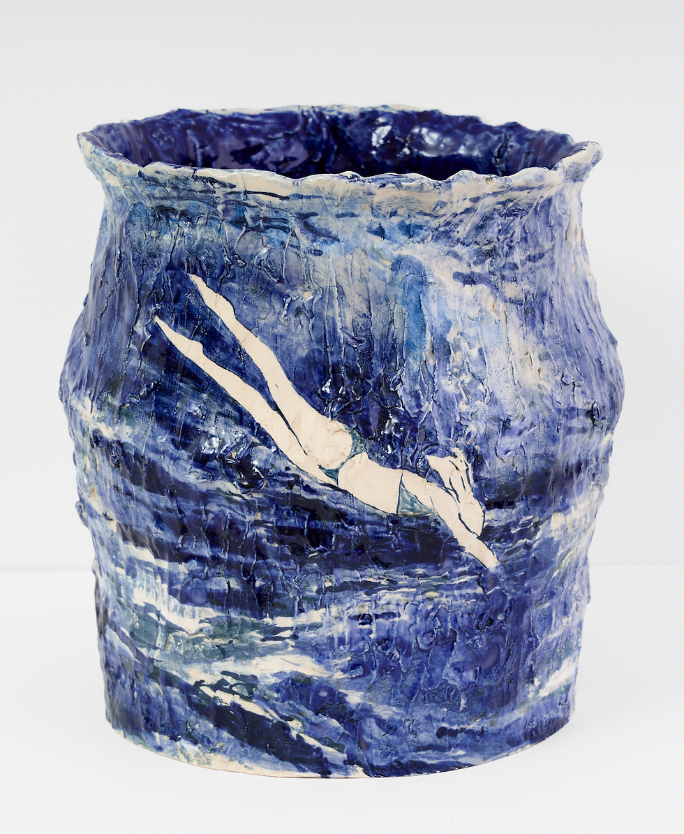Into The Blue (Vase) 11 x 10 x 10 inches Stain and glaze on stoneware 2022