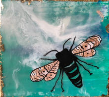 Mini Earth Day Honeybee of Encaustic