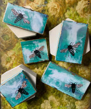 Mini Earth Day Honeybees of Encaustic