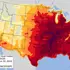 NOAA U.S. heat index forecast map, Day 5, with extreme 100-120°F heat across South, Midwest and East on July 1, 2026.
