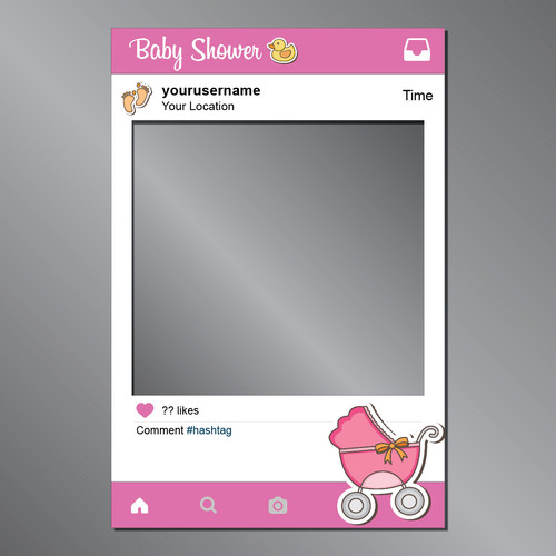 Baby Shower GIRL Instagram Frame Prop rspd