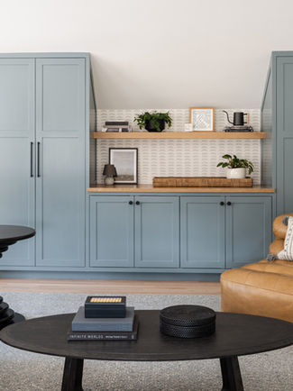 Luxury living room cabinetry finishes by Holdfast custom painters Boston