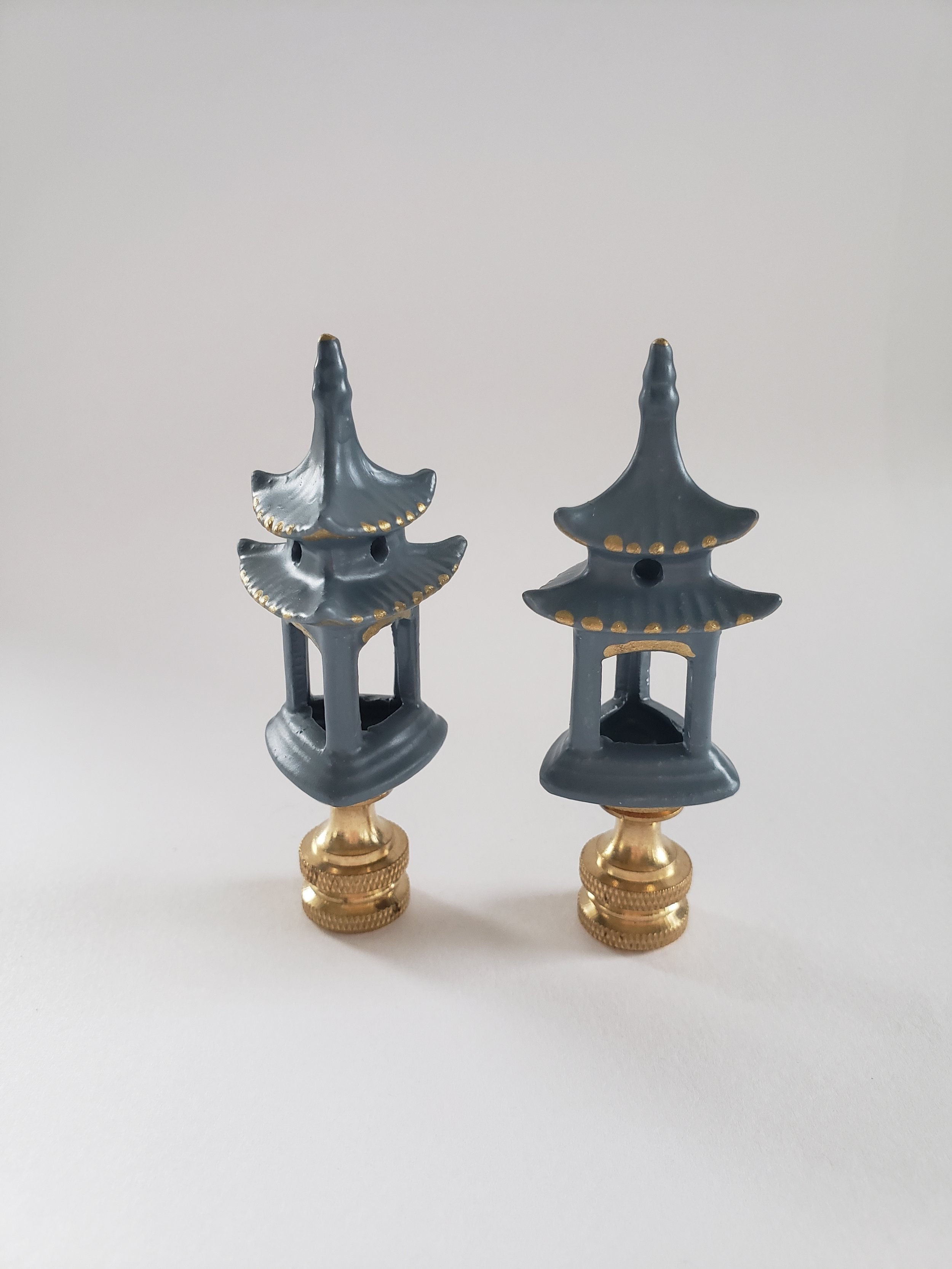 Battleship Grey Three Sided Pagoda Finials