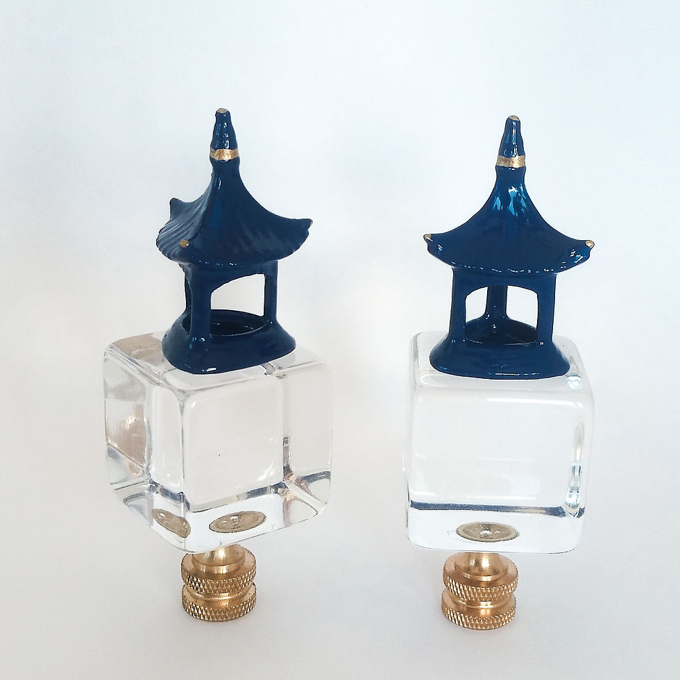 Thumbnail: Royal Blue Pagoda Finials on Acrylic Base