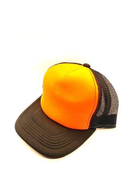 Thumbnail: Trucker Hat- Orange Foam/ Black Mesh