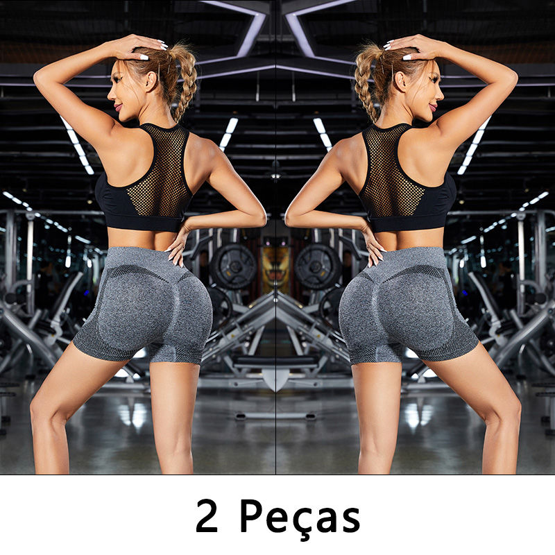 Miniatura: 2 pcs, Women's Sports Shorts, Gym Shorts, Women's Yoga Pants With Tbelly And But