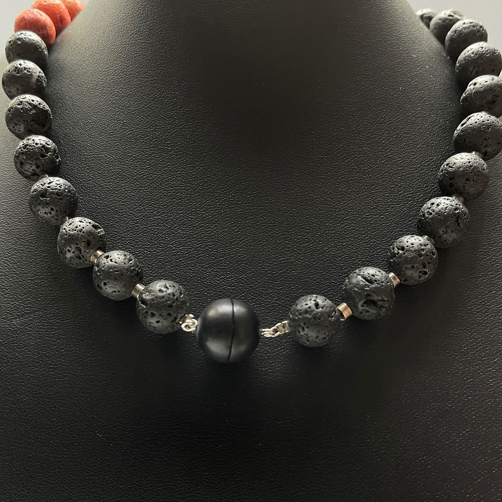 Thumbnail: Lava foam coral necklace 48cm
