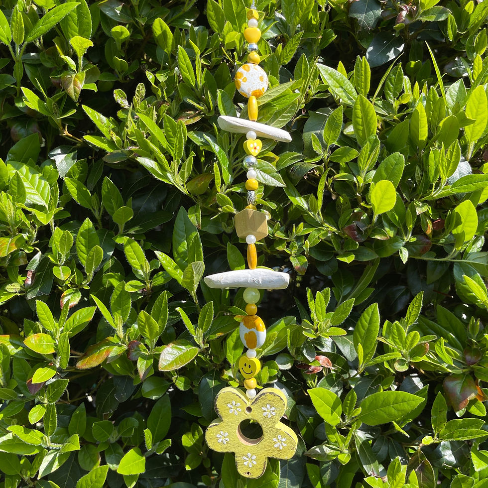 Miniaturbild: Gartenkette in Gelb mit Blume 43 cm