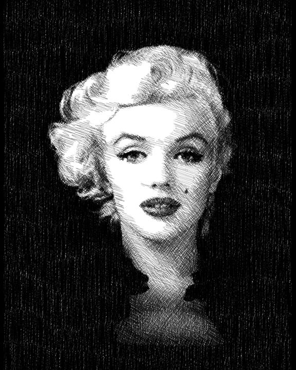 #14. Cross-Hatching of Marilyn Monroe.16 x 20
