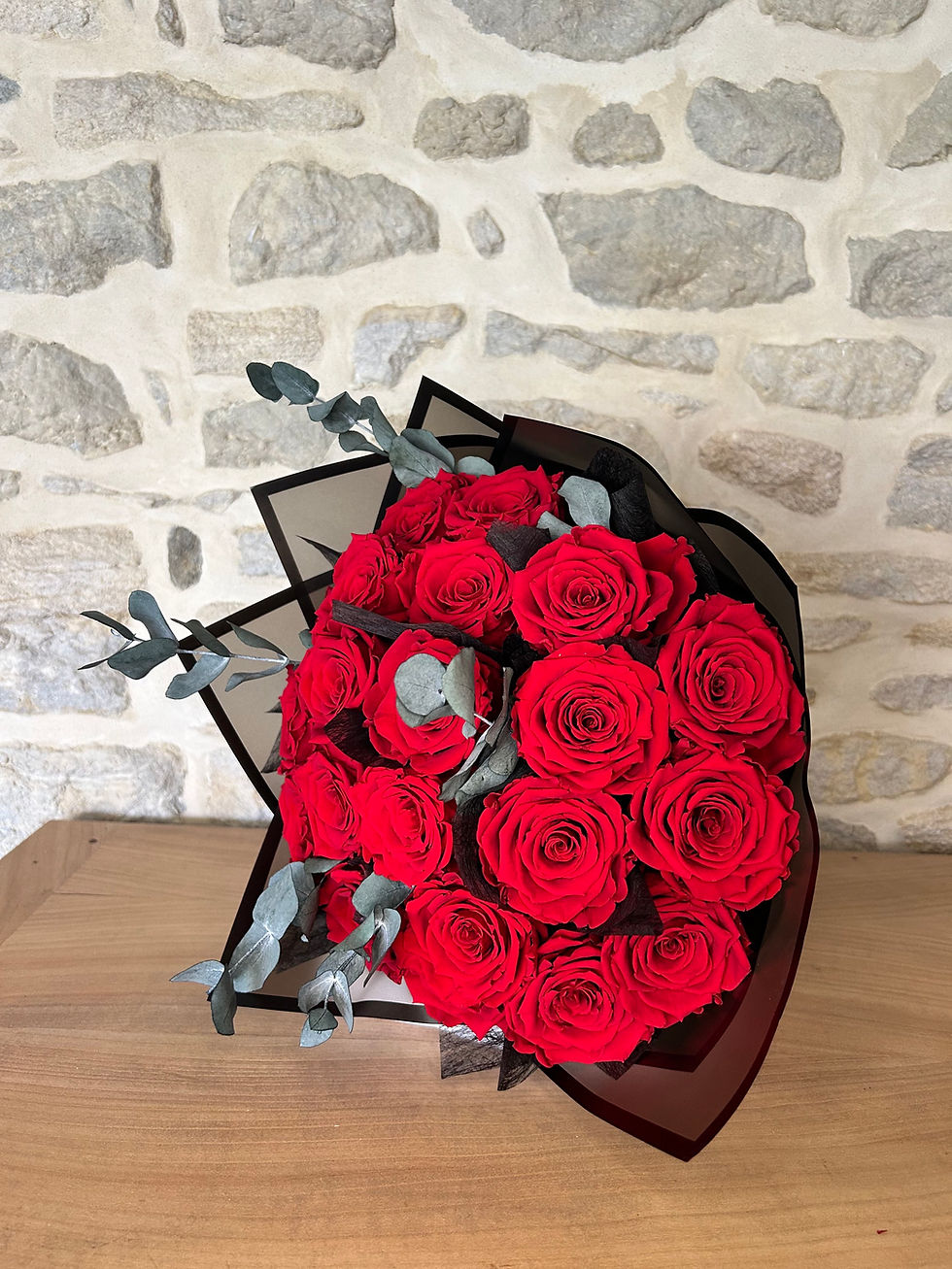Miniature : Bouquet Roses & Eucalyptus