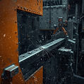 saw blade cutting through a steel bar