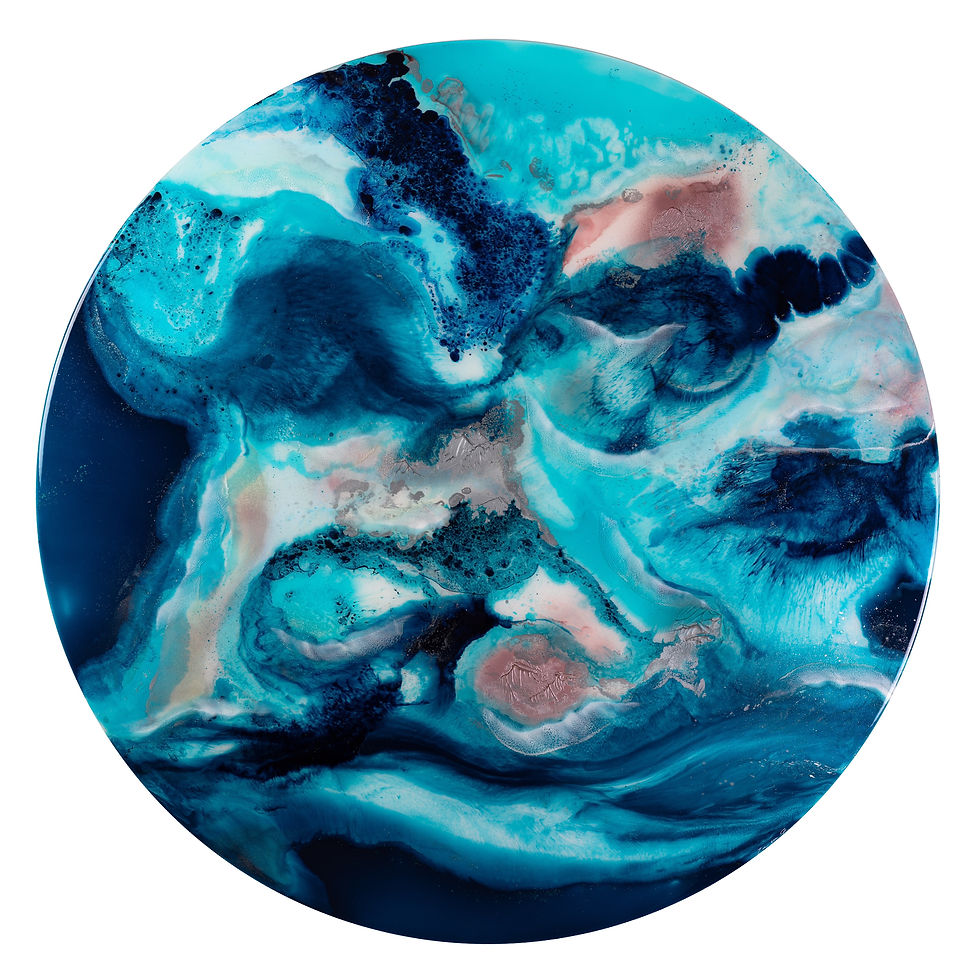 Thumbnail: large circle round wall painting resin seascape