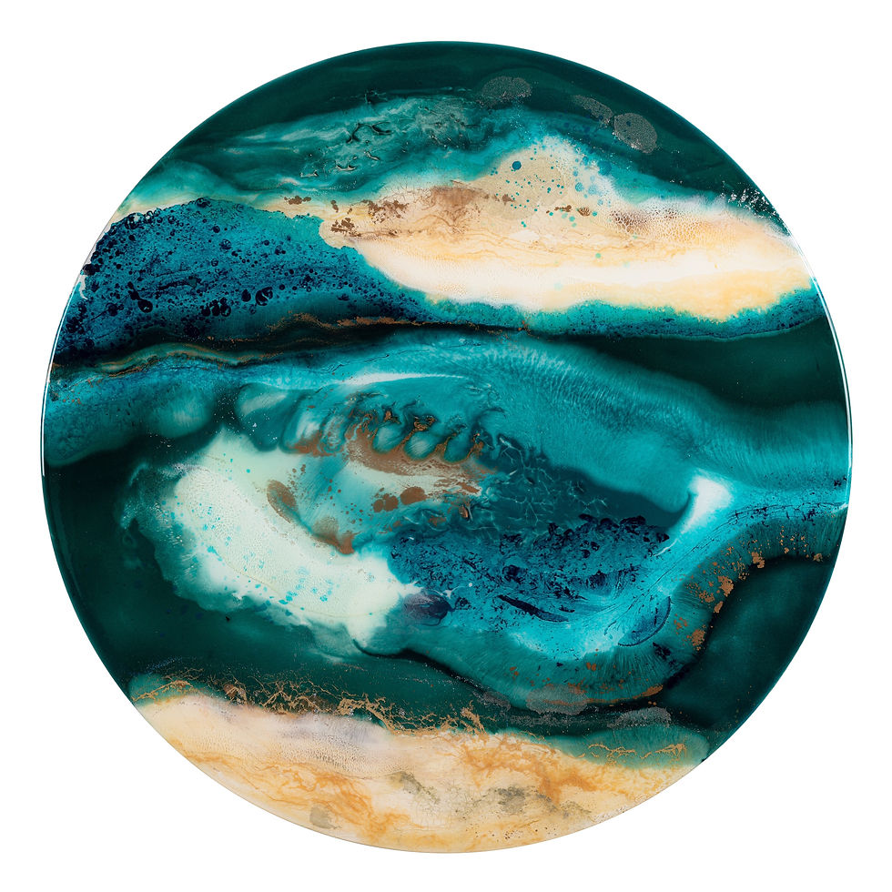 earthy round wall art resin painting
