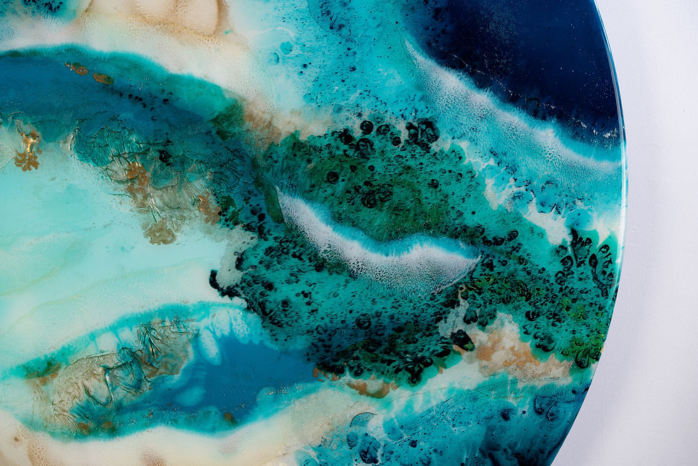 Thumbnail: round wall art ocean inspired