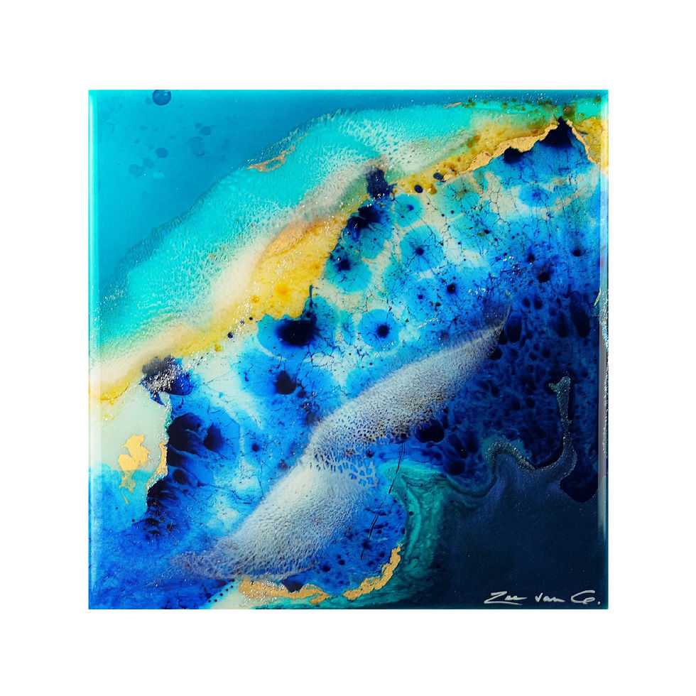 small blue abstract ocean art