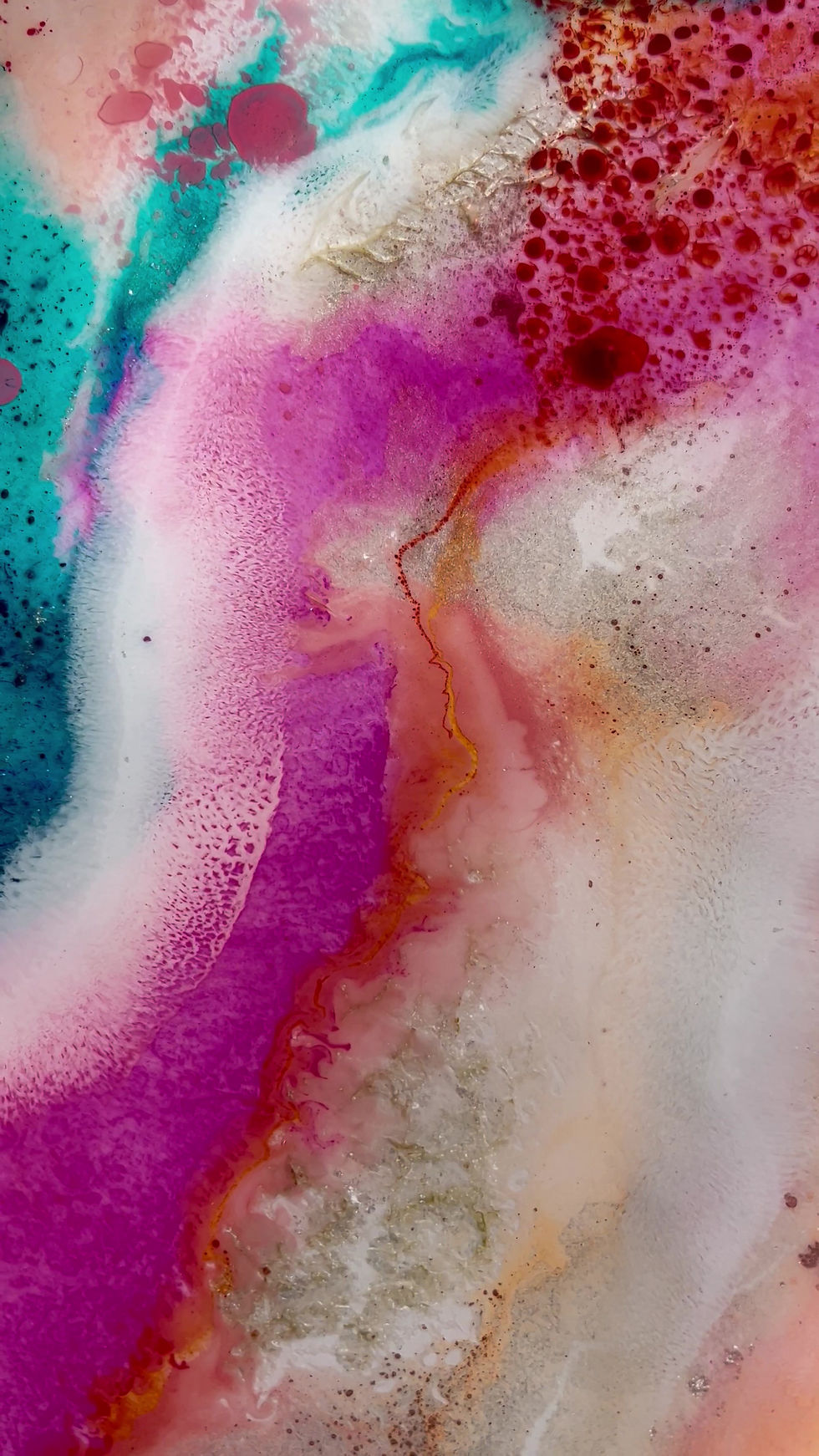 Thumbnail: Abstract Art Print pink turquoise UK A4 A3 A2