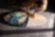 wooden surfboard with abstract art
