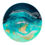 Thumbnail: small round wall art blue gold resin ocean painting