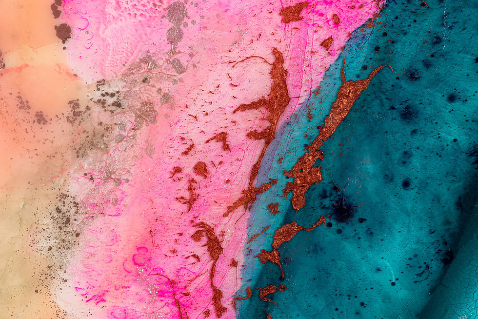 large round wall art resin ocean pink