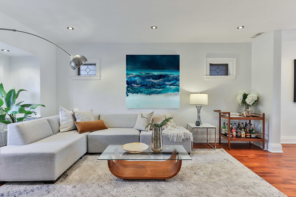 large square blue ocean resin painting